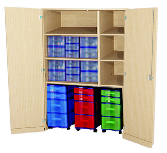 Garagenschrank HxBxT: 190x120x50 cm mit fahrbare Modulocontainer