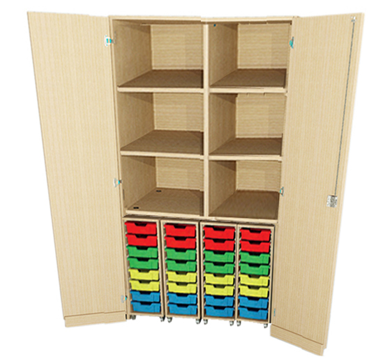 Garagenschrank mit Materialcontainer, Garagenschrank mit Boxencontainer