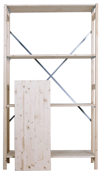 Holzregal, Lagerregal aus Holz, Warenregal aus Holz, Holzregal