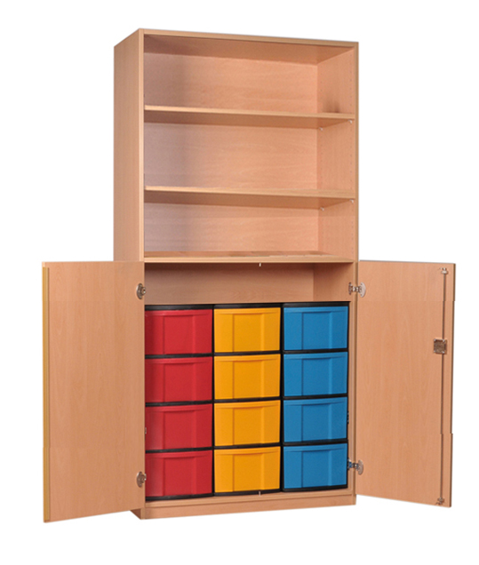 Materialschrank mit Modulboxen, Eigentumsschränke für Schulen