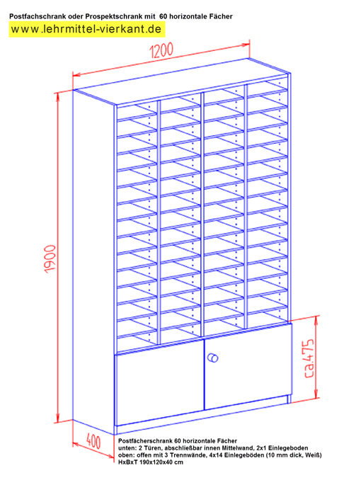 Postfachschrank, Postschrank, Schränke mit Postfächer, Postfachschränke