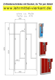 Z-Kleiderschränke für Umkleiden, Kleiderschrank, Kleiderspind